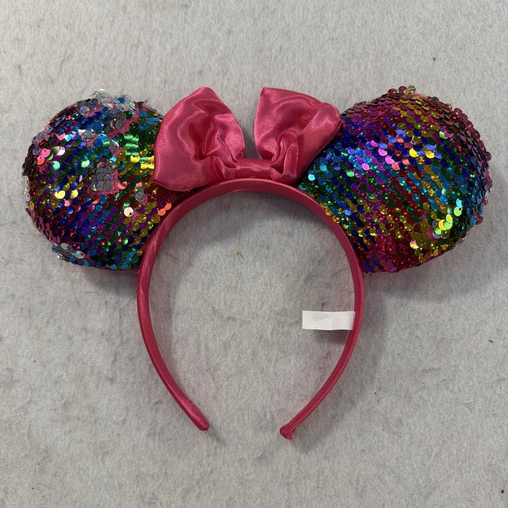 Disney Mouse Ears‎ Flip Sequin Minnie Rainbow Sparkle